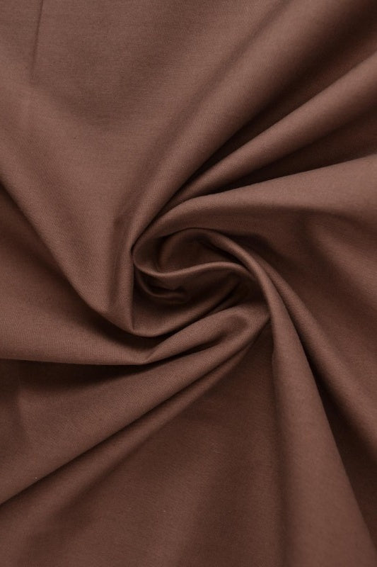 BRUN BOMULLSPOPLIN – TÄTT VÄVT BOMULLSTYG