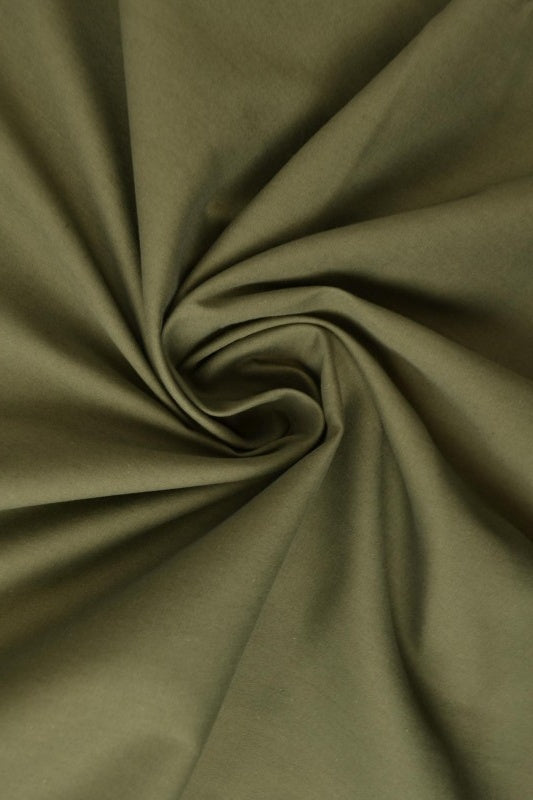 MÖRK MOSGRÖN BOMULLSPOPLIN – TÄTT VÄVT BOMULLSTYG