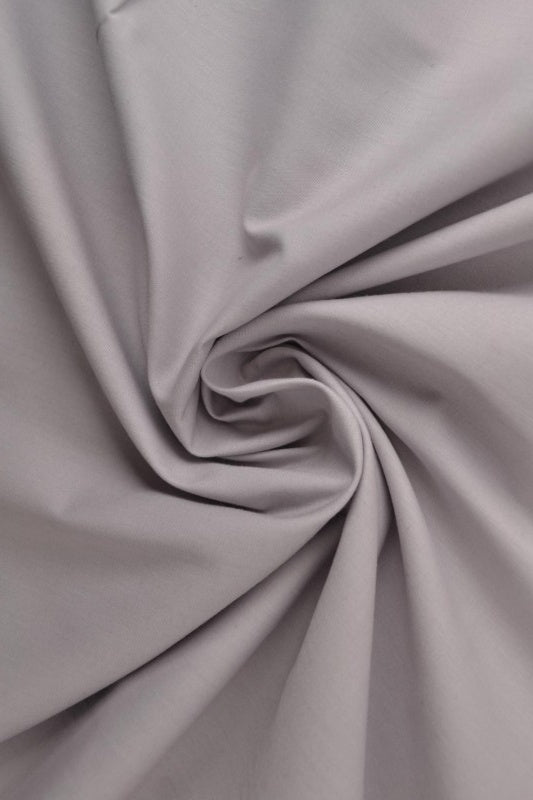 GRÅ BOMULLSPOPLIN – TÄTT VÄVT BOMULLSTYG