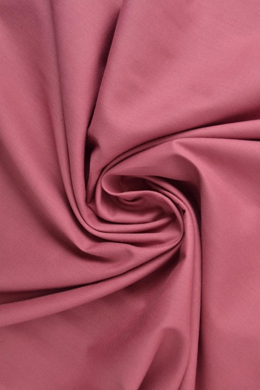 VINTAGE MÖRK ROSA BOMULLSPOPLIN – TÄTT VÄVT BOMULLSTYG
