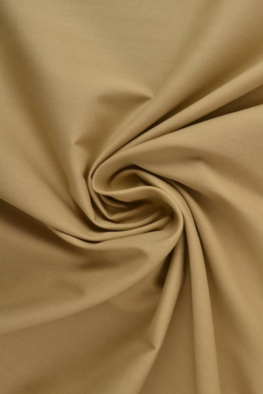 VINTAGE BEIGE BOMULLSPOPLIN – TÄTT VÄVT BOMULLSTYG