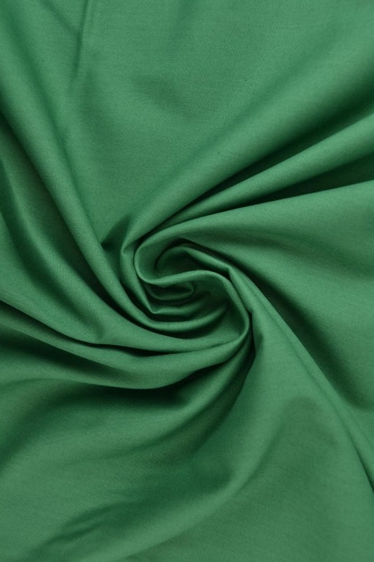 MÖRKGRÖN BOMULLSPOPLIN – TÄTT VÄVT BOMULLSTYG