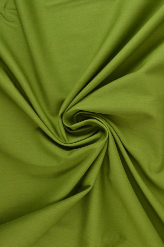 MOSGRÖN BOMULLSPOPLIN – TÄTT VÄVT BOMULLSTYG