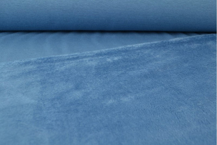 STÅLBLÅ BORSTAD SWEATSHIRT – ALPINE FLEECE MED MJUK INSIDA & STRETCH