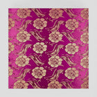 LILA SATIN JACQUARD TYG MED BLOMMOR