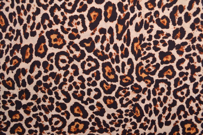 BEIGE HØR MED LEOPARDPRINT – nærbillede