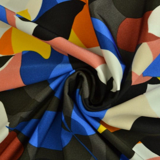 LYCRA TYG FÖR BADKLÄDER OCH SPORTKLÄDER MED FLERFÄRGAT STILISERAT BLOMMÖNSTER