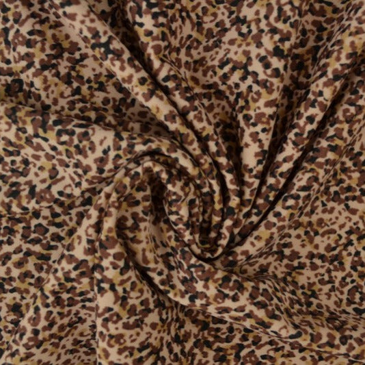 BEIGE LYCRA TYG FÖR BADKLÄDER OCH SPORTKLÄDER MED LEOPARDMÖNSTER