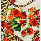 LJUS SIDEN MED BLOMMOR OCH LEOPARD TRYCK