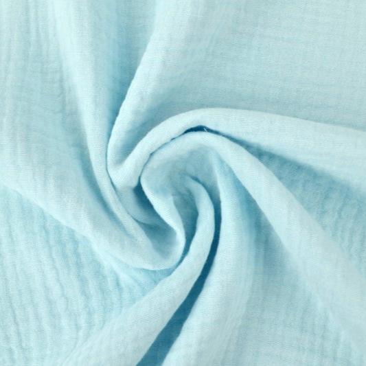 LJUSBLÅ DOUBLE GAUZE MUSSLIN – MJUK & ANDNINGSBAR