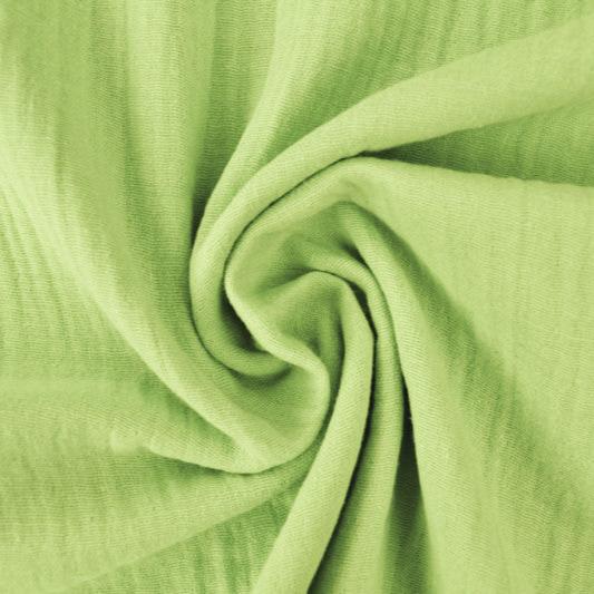 LIMEGRÖN DOUBLE GAUZE MUSSLIN – MJUK & ANDNINGSBAR