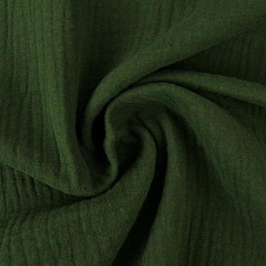 MÖRKGRÖN DOUBLE GAUZE MUSSLIN – MJUK & ANDNINGSBAR