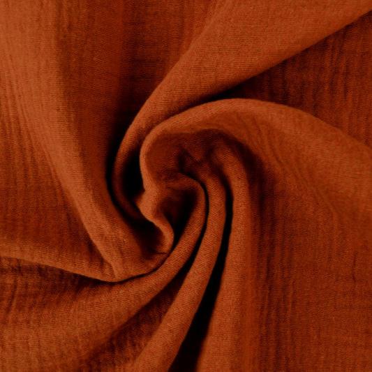 KOPPARFÄRGAD DOUBLE GAUZE MUSSLIN – MJUK & ANDNINGSBAR