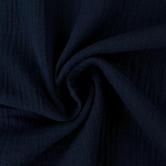 NAVY DOUBLE GAUZE MUSSLIN – MJUK & ANDNINGSBAR