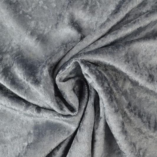 GRÅ KROSSAD VELOUR – STICKAD, STRETCHIG & GLANSFULLT FALL