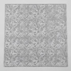 SILVER SATIN JACQUARD TYG MED BLOMSTERRANKOR