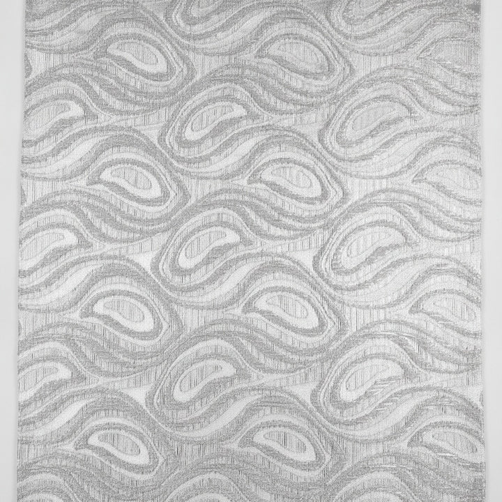 SILVER SATIN JACQUARD TYG MED DROPPMOTIV (bild 1 av 3)