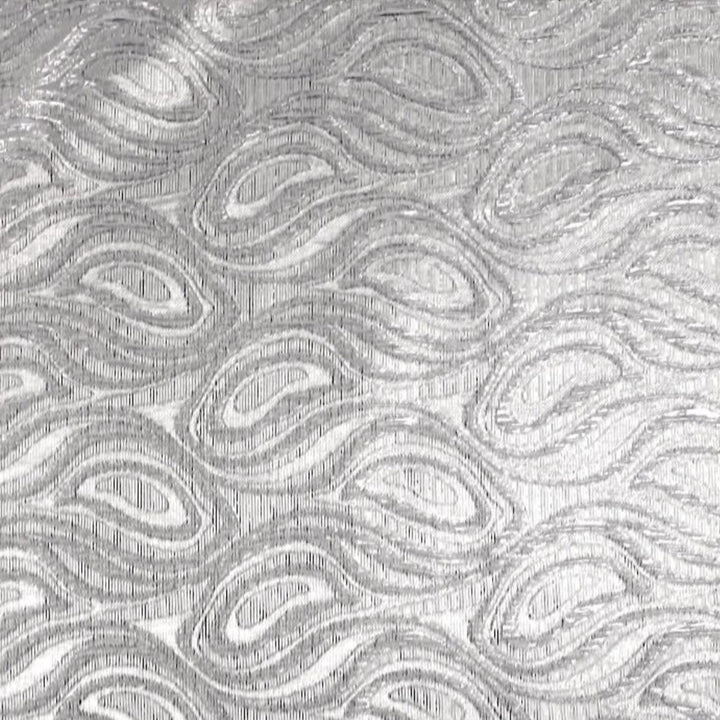 SILVER SATIN JACQUARD TYG MED DROPPMOTIV (bild 3 av 3)