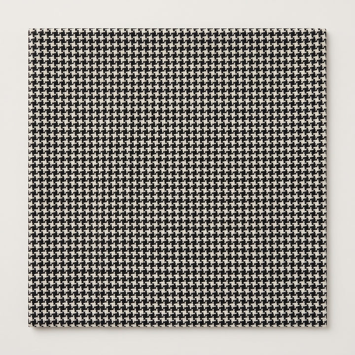 Sort och vit houndstooth-ull/polyester med tern (bild 1 av 3)
