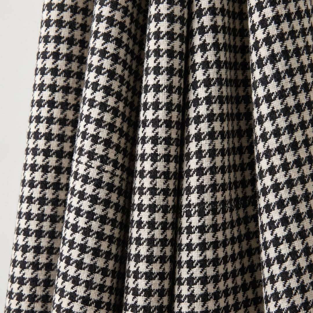 Sort och vit houndstooth-ull/polyester med tern (bild 2 av 3)