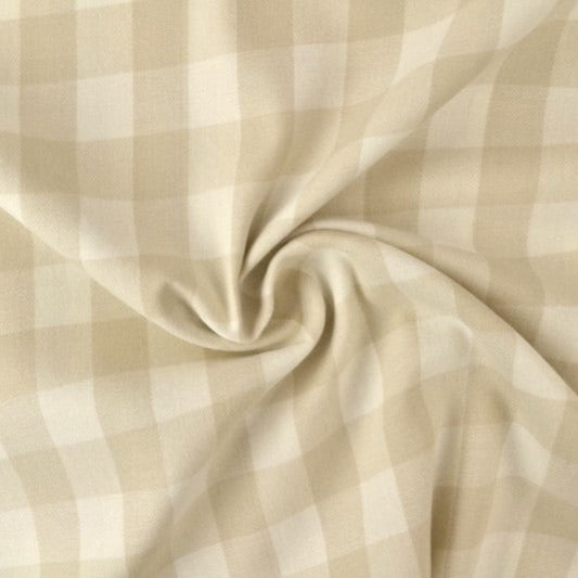 VIT OCH BEIGE SKOTSKRUTIG FLANELL