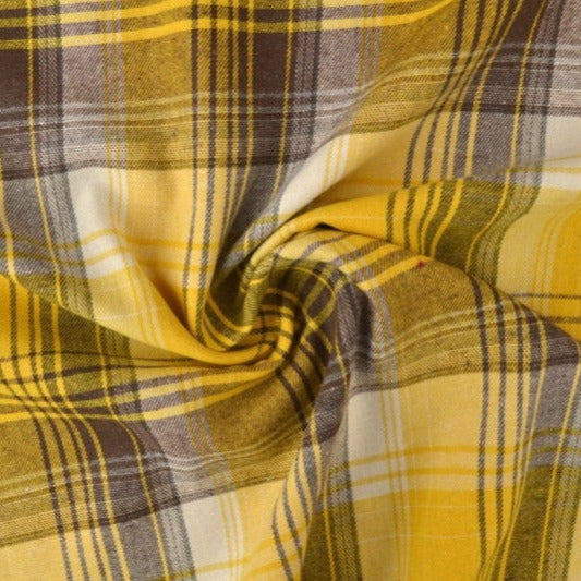 GUL OCH BRUN SKOTTSKRUTIG FLANELL