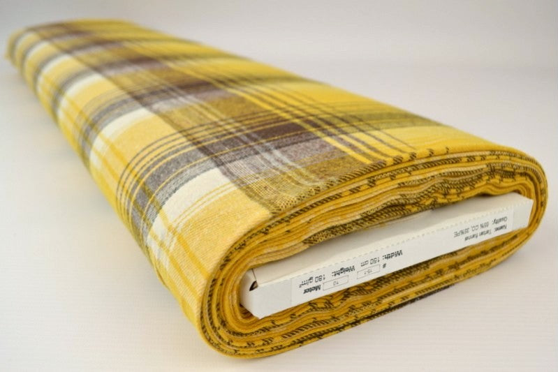 GUL OCH BRUN SKOTTSKRUTIG FLANELL