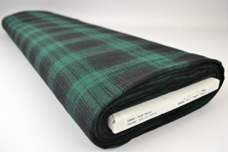 SVART OCH GRÖN SKOTSKRUTIG FLANELL