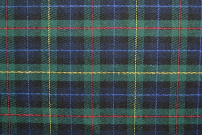 SVART OCH GRÖN SKOTSKRUTIG FLANNEL M. BLÅ RÖDA OCH GULA RÄNDER