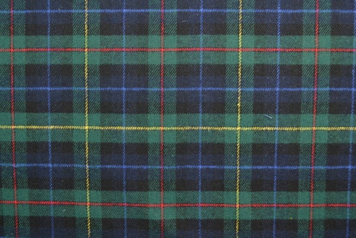 SVART OCH GRÖN SKOTSKRUTIG FLANNEL M. BLÅ RÖDA OCH GULA RÄNDER