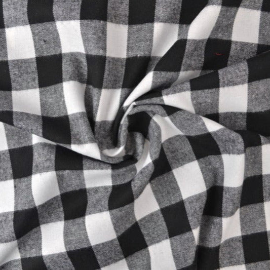 SVART OCH VIT SKOTSKRUTIG FLANELL