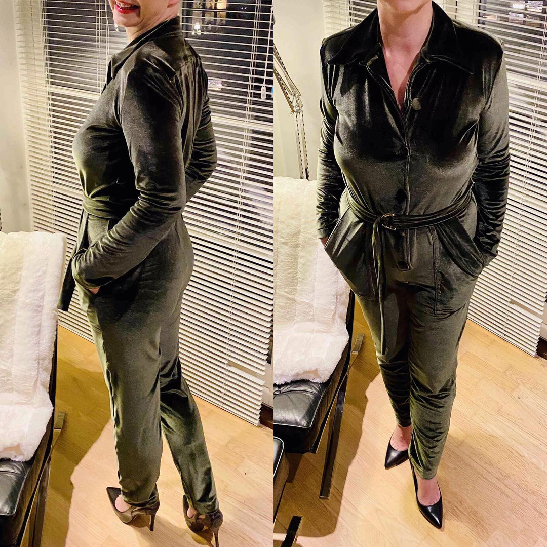 GRÖN VELOUR MED STRETCH – MJUK STICKAD KVALITET