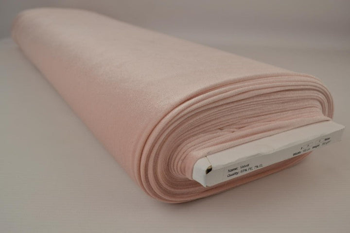 LJUSROSA VELOUR MED STRETCH – MJUK STICKAD KVALITET