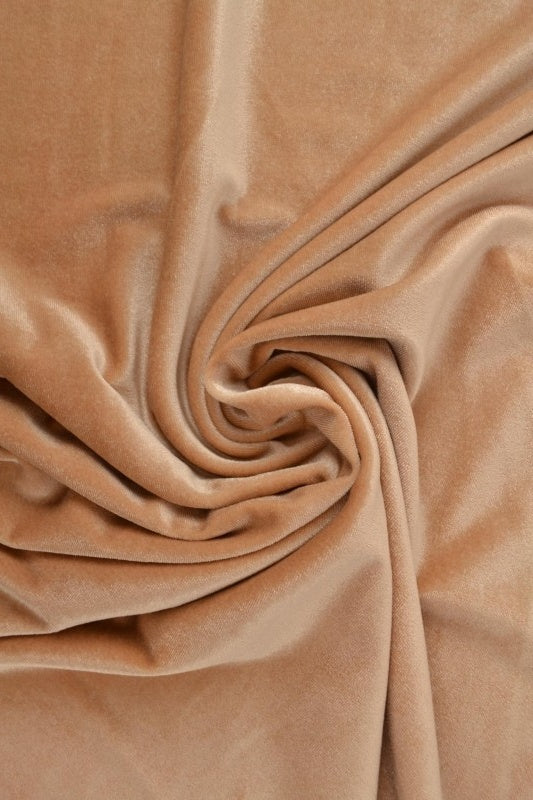 BEIGE VELOUR MED STRETCH – MJUK STICKAD KVALITET