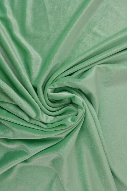 MINTGRÖN VELOUR MED STRETCH – MJUK STICKAD KVALITET