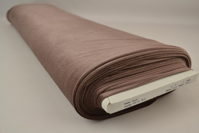 TAUPE VELOUR MED STRETCH – MJUK STICKAD KVALITET
