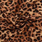 COGNAC & SVART VISCOSETYG MED LEOPARDTRYCK