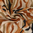 COGNAC, BEIGE & SVART VISCOSETYG MED TIGERTRYCK