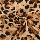 BEIGE & COGNAC VISCOSETYG MED LEOPARDTRYCK
