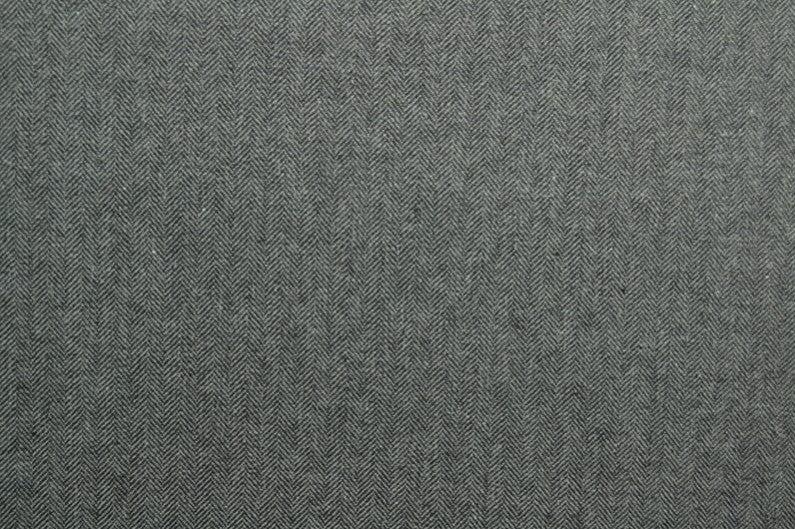 MÖRKGRÅ YLLETYG MED TWEEDSTRUKTUR OCH SILLBENSMÖNSTER