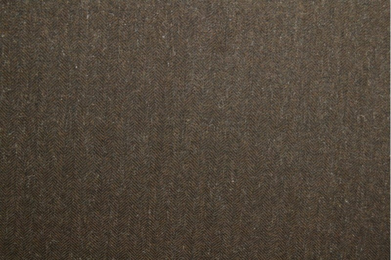 BRUN ULL/POLYESTER TYG MED TWEEDSTRUKTUR OCH SILLBENSMÖNSTER