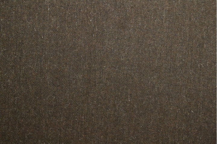 BRUN ULL/POLYESTER TYG MED TWEEDSTRUKTUR OCH SILLBENSMÖNSTER
