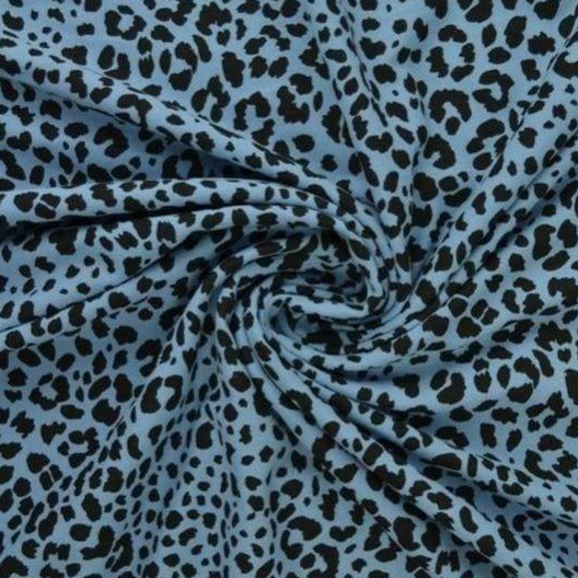 G&M Bomuldsjersey STÅLBLÅ BOMULDSJERSEY M. LEOPARD PRINT