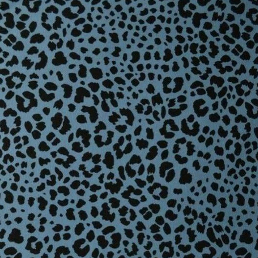 G&M Bomuldsjersey STÅLBLÅ BOMULDSJERSEY M. LEOPARD PRINT