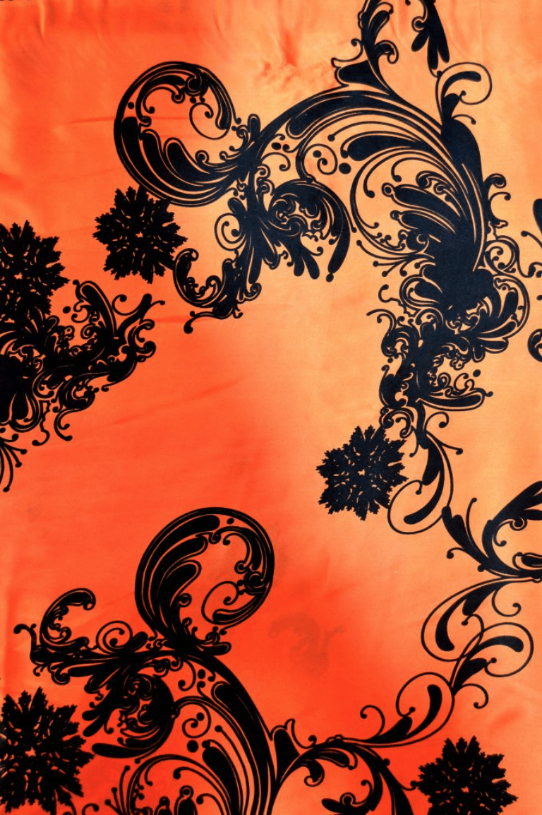 G&M Silke ORANGE SILKE MED BLOMSTER